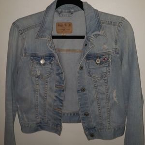 Hollister Cropped Distressed Denim Jacket